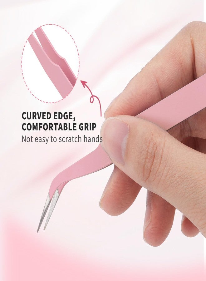 FADVAN Lash Cluster Tweezers, Stainless Steel Curved Tip Tweezer, 0.6mm Point tweezers for DIY Lashes, Nail Art, Sticker, Jewelry-Making - Image 5